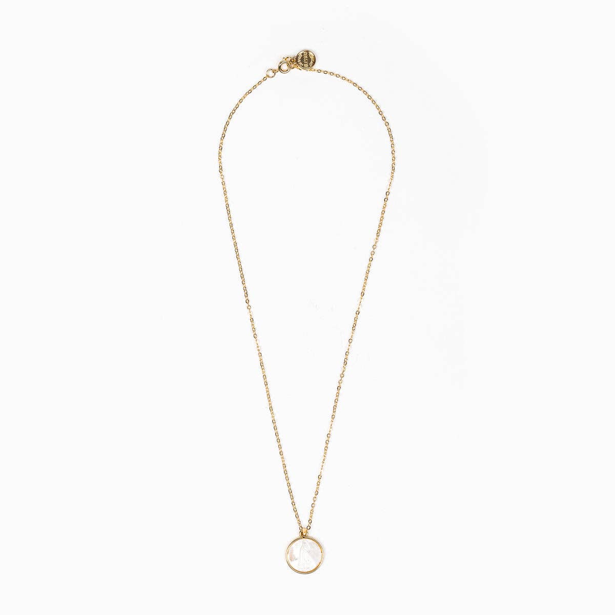 Mother of Pearl Necklace - Gold tone chain