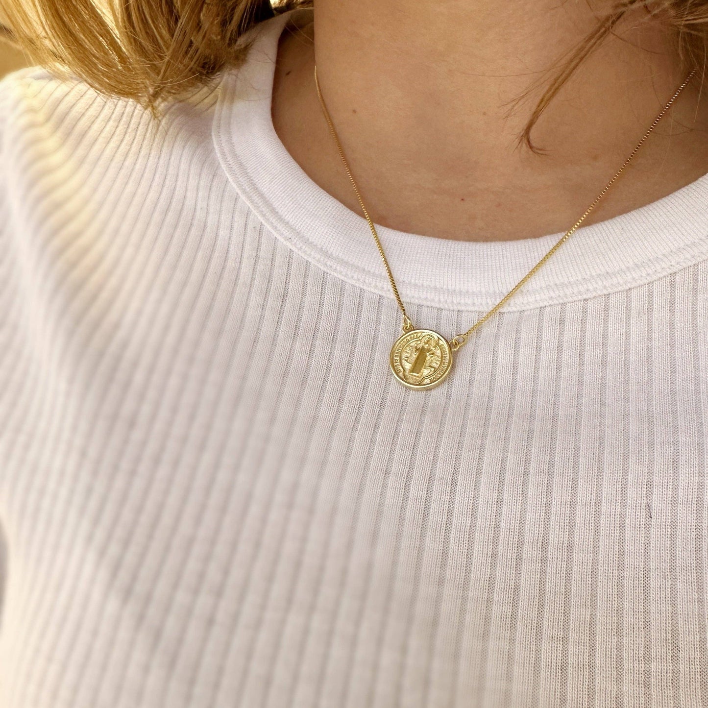 Saint Benedict Double Sided Medal Necklace