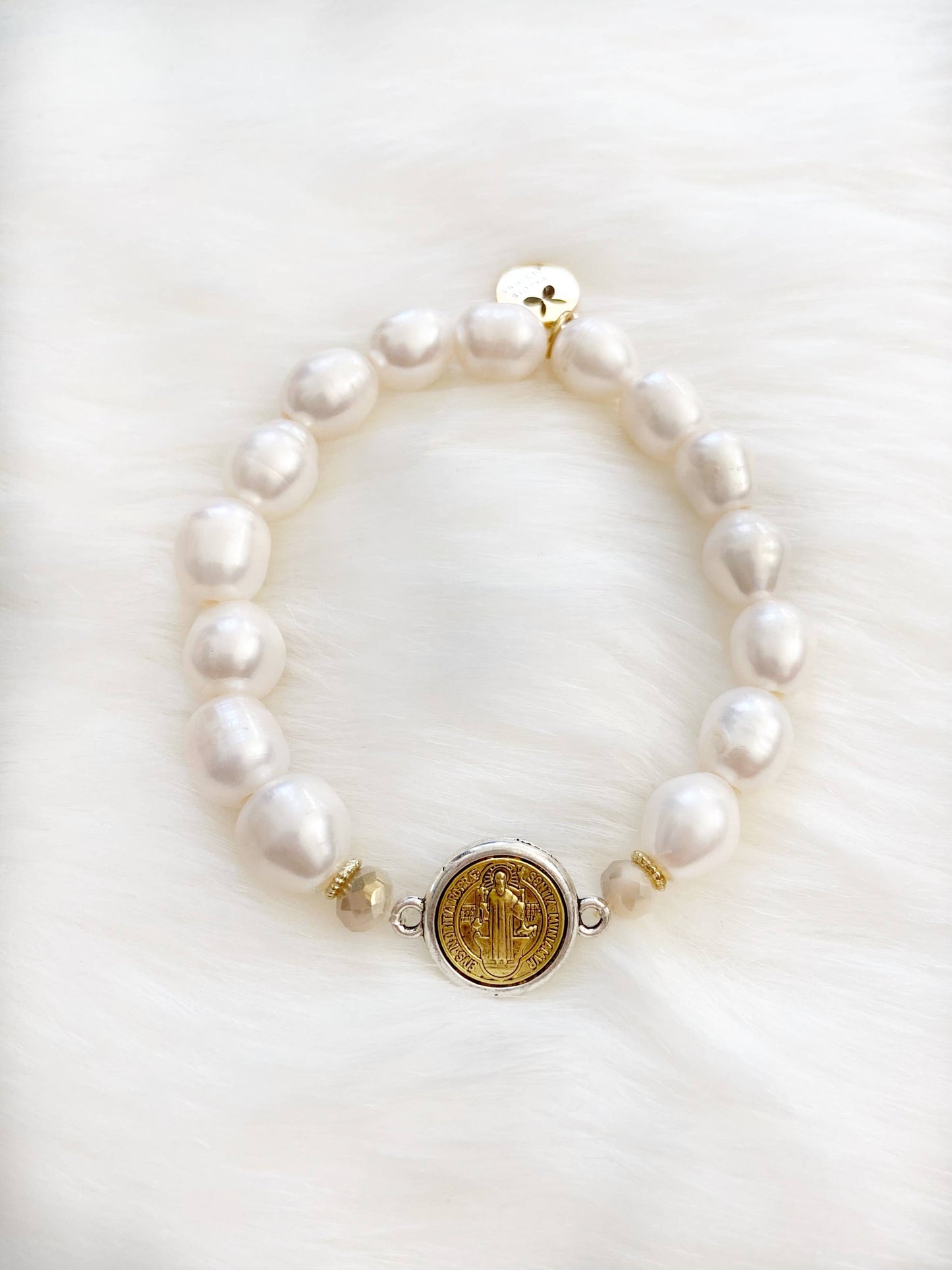 Freshwater Pearl St. Benedict Charm Bracelet