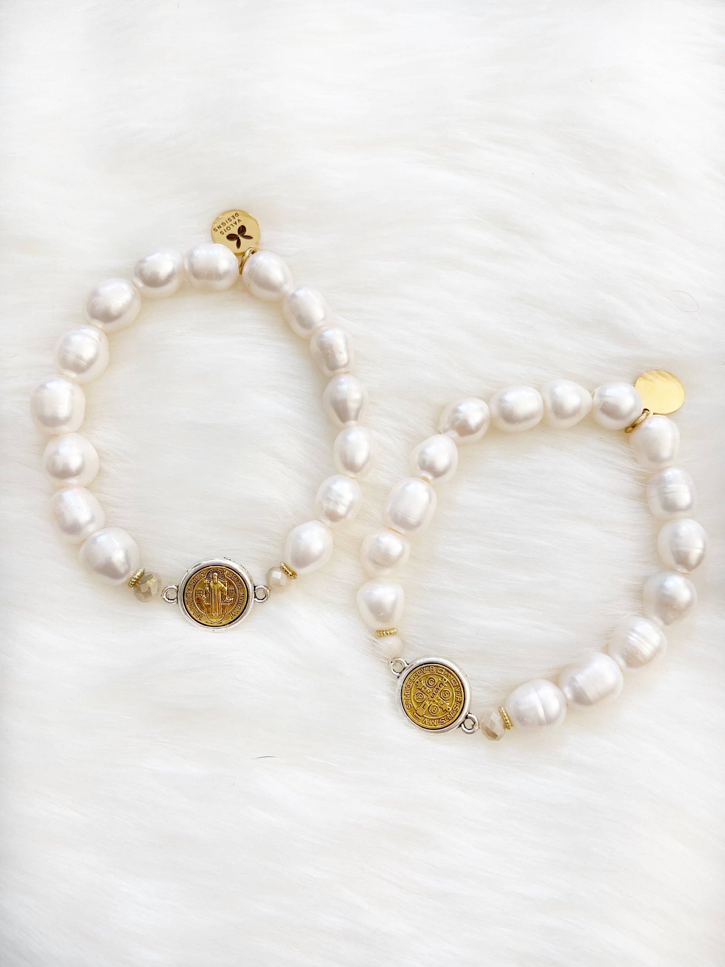 Freshwater Pearl St. Benedict Charm Bracelet